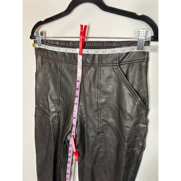Spanx Black Noir Leather Like Jogger Pants Medium 8 / 10 Capsule Spring Vegan - Picture 11 of 14